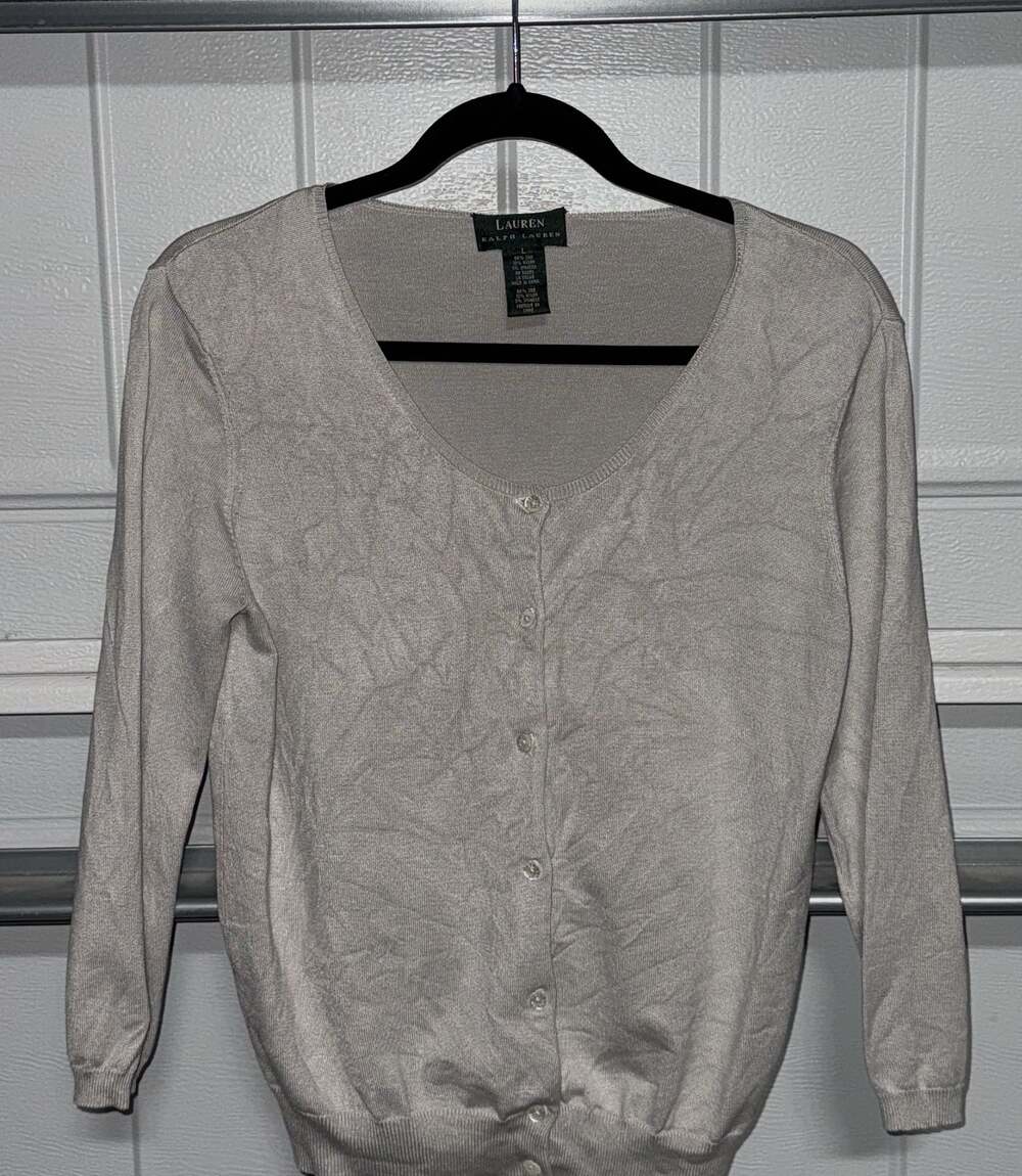Lauren Ralph Lauren Silk Blend Cardigan (L)